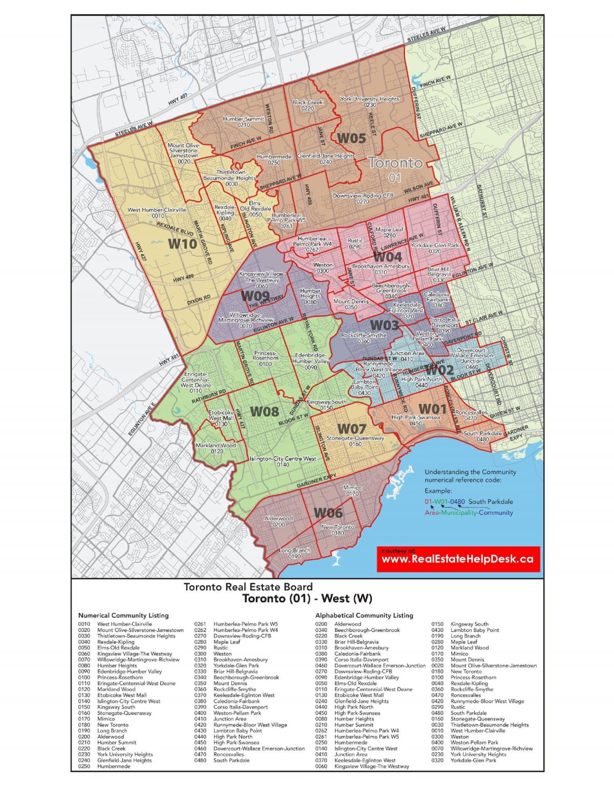 Karte von west-Toronto