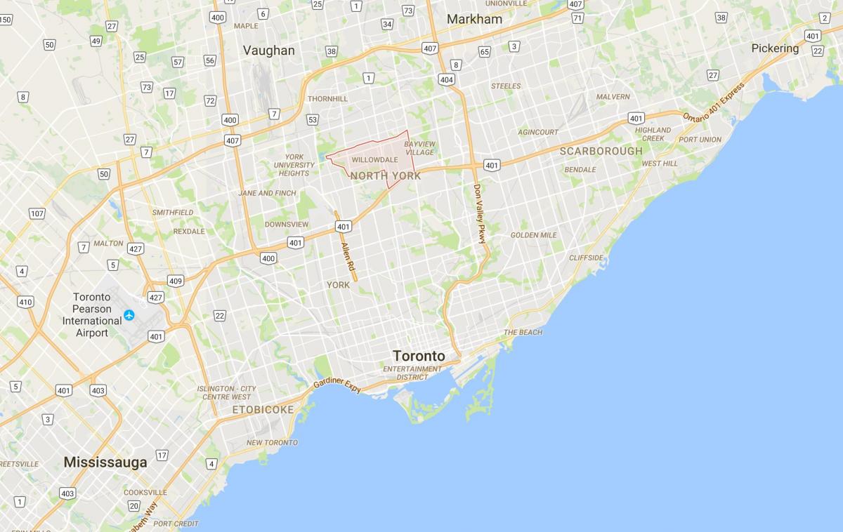 Karte von Willowdale district Toronto