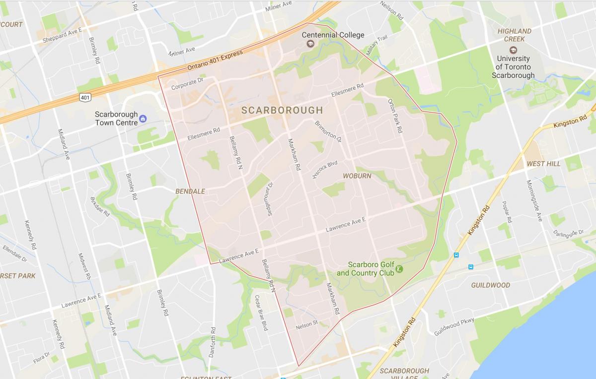 Karte von Woburn Nachbarschaft Toronto