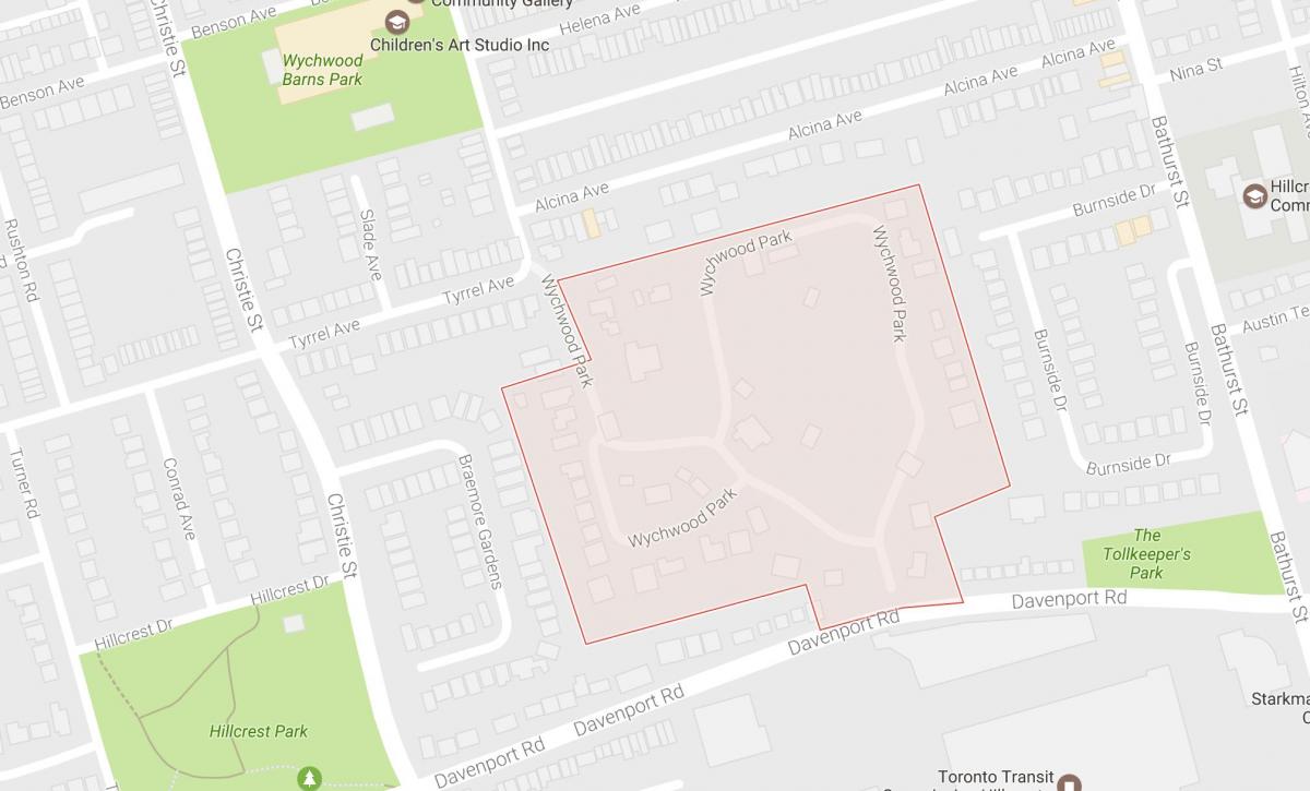 Karte von Wychwood Park Toronto Nachbarschaft