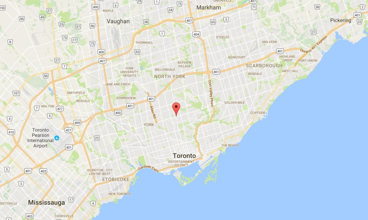 Karte von Yonge und Eglinton district Toronto
