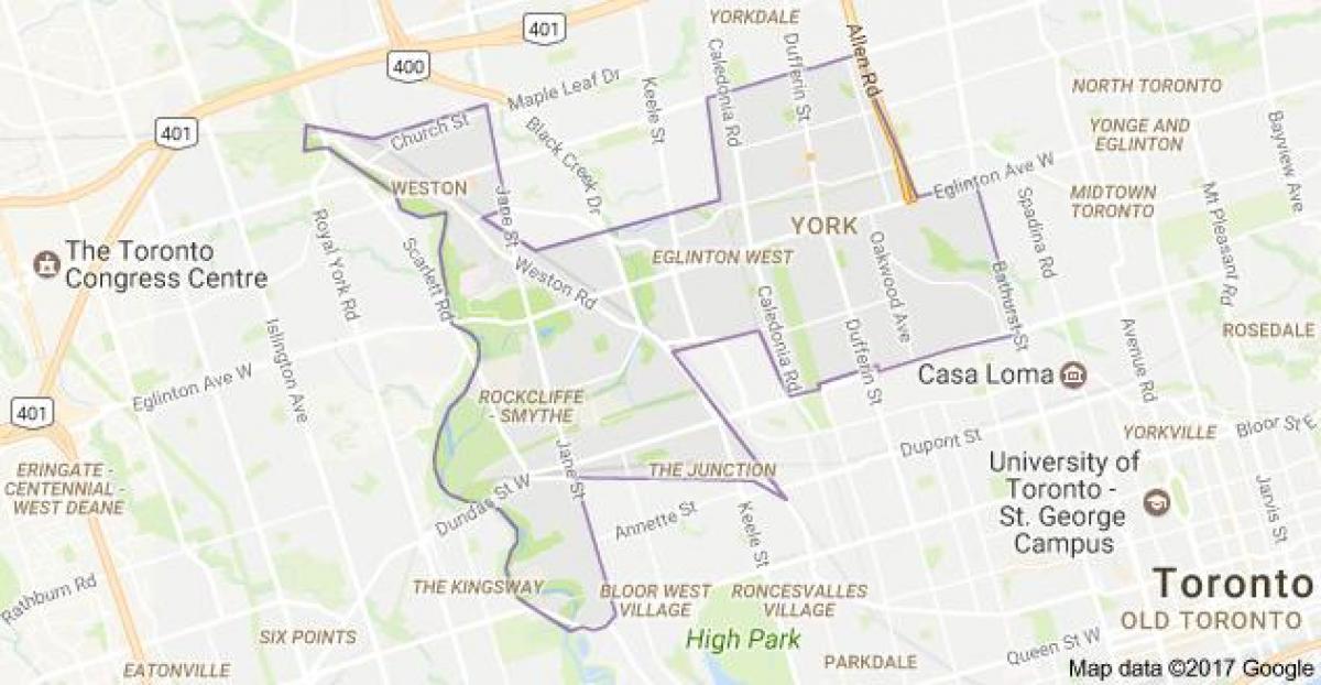 Karte von York-Toronto Kanada