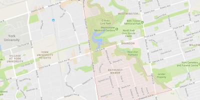 Karte von Bathurst Manor Nachbarschaft Toronto