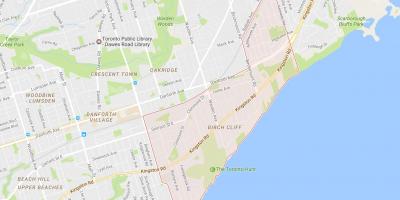 Karte von Birch Cliff Nachbarschaft Toronto