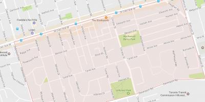 Karte von Bracondale Hill Viertel von Toronto