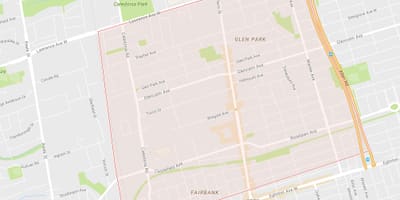 Karte von Briar Hill–Belgravia Viertel von Toronto