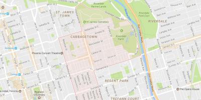 Karte von Cabbagetown Nachbarschaft Toronto