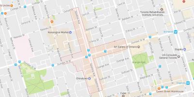 Karte von Chinatown Nachbarschaft Toronto
