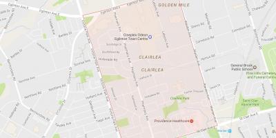 Karte von Clairlea Nachbarschaft Toronto