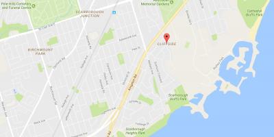 Karte von Cliffside Nachbarschaft Toronto
