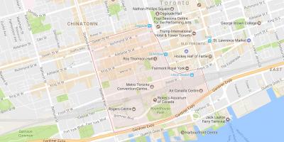 Karte von Der Entertainment District Toronto Nachbarschaft