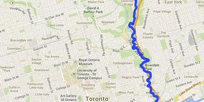 Karte von Don-Fluss Toronto