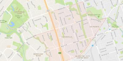 Karte von Eatonville Nachbarschaft Toronto