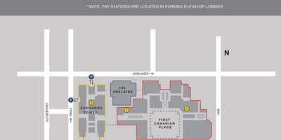 Karte der First canadian place Toronto Parken