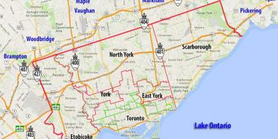 Karte der Gemeinden Toronto