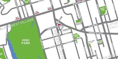 Karte von High park, Toronto im überblick