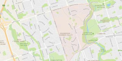 Karte von Humber Valley Village Nachbarschaft von Toronto