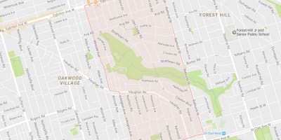 Karte von Humewood–Cedarvale Nachbarschaft Toronto