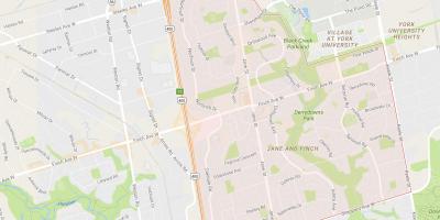Karte von Jane und Finch Nachbarschaft Toronto