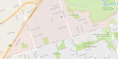Karte von Kingsview Village Nachbarschaft von Toronto