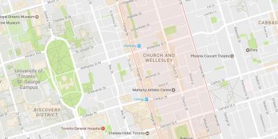 Karte von Church und Wellesley Nachbarschaft Toronto