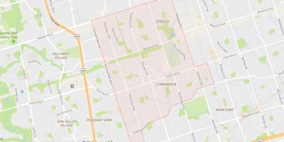 Karte von L'Amoreaux Nachbarschaft Toronto