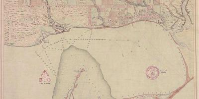 Karte von land of York in Toronto 1787-1884