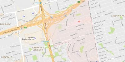 Karte von Lawrence Manor Nachbarschaft Toronto