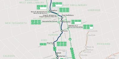 Karte der Linie Barrie Go Transit