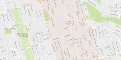 Karte von Oakwood–Vaughan Toronto Nachbarschaft