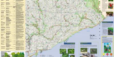 Karte von parks und Wanderwege Osten Toronto