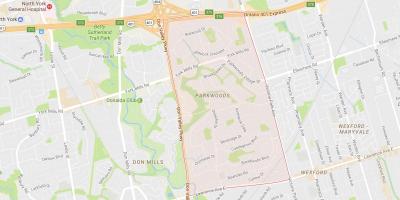Karte von Parkwoods Nachbarschaft Toronto