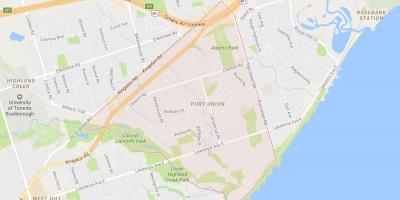 Karte von Port Union Nachbarschaft von Toronto