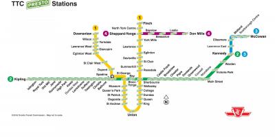 Karte von presto-Stationen TTC