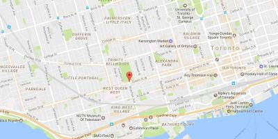 Karte von Queen Street West Toronto Nachbarschaft