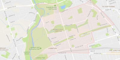 Karte von Rockcliffe–Smythe Nachbarschaft Toronto
