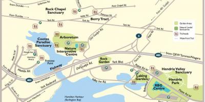 Karte von Royal botanical garden, Toronto