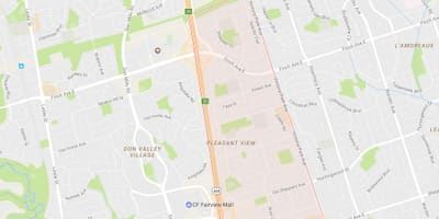Karte von Pleasant View Nachbarschaft Toronto