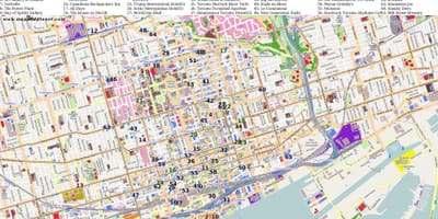 Karte der Sehenswürdigkeit Toronto