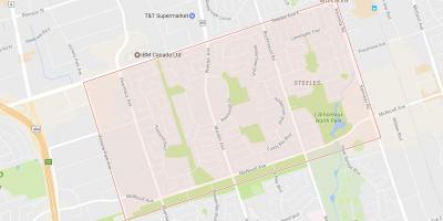 Karte von Steeles Nachbarschaft Toronto