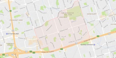 Karte von Tam O'Shanter – Sullivan Nachbarschaft Toronto
