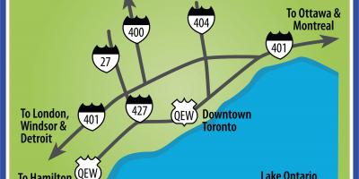 Karte von Toronto Wegbeschreibung