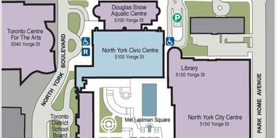 Karte von Toronto Centre for the Arts Parken