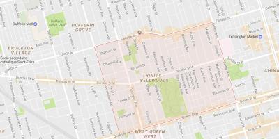 Karte von Trinity–Bellwoods Nachbarschaft Toronto