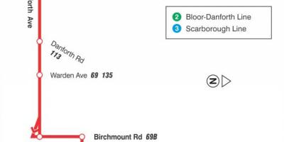 Karte von TTC-20 Cliffside bus route Toronto