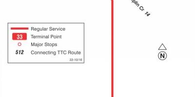 Karte von TTC-33 Forest Hill bus route Toronto