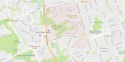 Karte von Victoria Village Nachbarschaft von Toronto