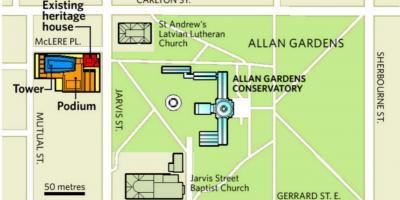 Karte von Allan Gardens Toronto