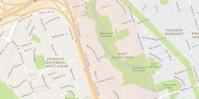 Karte von West Deane Park-Viertel von Toronto