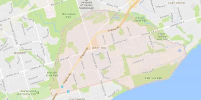 Karte von West Hill Viertel von Toronto